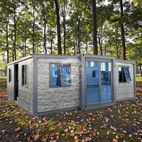 Vente directe d'usine, villa préfabriquée modulaire extensible de 20 pieds, 30 pieds, 40 pieds, maison-conteneur de luxe, structure en acier, chambre à coucher, appartement