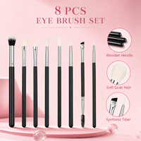 Ensemble de 8 pinceaux de maquillage pour les yeux, marque privée, kit de pinceaux de beauté professionnels