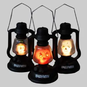 Halloween trang trí tiệc ma lễ hội đèn dầu di động nhỏ bí ngô đèn lồng đèn lồng Đèn bí ngô đồ chơi kẹo