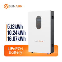 Système solaire hybride tout-en-un Sunark Smart 51,2V 5kWh-15kWh avec batterie LiFePO4 intégrée, BMS CAN, efficacité de 91 %, en temps réel