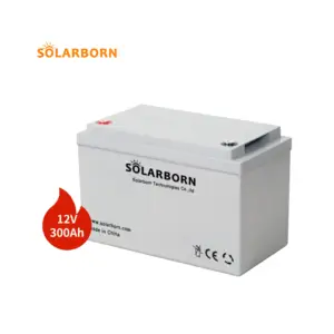 Solarborn ذات جودة عالية 12v 300ah هلام بطارية العاكس عالية الجهد البطارية الشمسية حافظة بطاريات