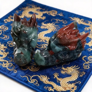 Série de statues de têtes de dragon en cristal, vente en gros, très demandées, pour l'attraction de richesse, pierre décorative sculptée, pierre brute, pierre concassée - Product Image 4
