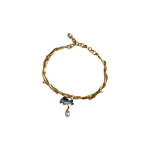<span class=keywords><strong>Bracelet</strong></span> élégant de style vintage avec motif papillon en émail goutte d'huile et <span class=keywords><strong>perles</strong></span> simulées, décoration de main simple et de haute qualité pour femmes - Product Image 5