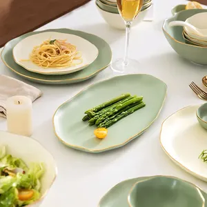 New Product Wholesale Direct From The Source Factory Porcelain Green Plate