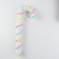 2025 nouveautés nouveau noël canne à sucre ornement arbre de noël suspendu mousse pendentif mariage blanc étincelle décoration