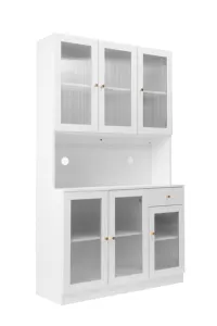 Bookcase OAK Modern Simple Storage Cabinet Home Living Room Display Cabinet Glass Door Bookcase