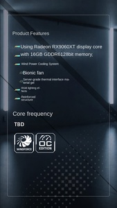 การ์ดจอ Gv-r9060xtgaming Oc-16gd 16gb Gddr6 Mxm สำหรับเดสก์ท็อป Pcie 5.0 ระบายความร้อนด้วยพัดลม Dp Directx 12 ใหม่ 4nm Rdna4 Navi44 2780mhz Core Gv-r906 - Product Image 3