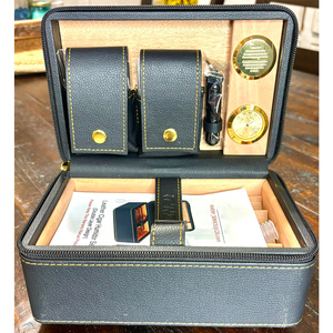 Personalizado 2 capas de madera Pu cuero personalizado cigarros accesorios humidificadores portátil viaje cigarro caso - Product Image 3