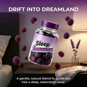 Complément alimentaire en gommes pour le sommeil, sans sucre, <span class=keywords><strong>naturel</strong></span>, végétalien, avec 5 mg de magnésium et vitamine D, en marque privée personnalisée, pour les fournisseurs Amazon - Product Image 3