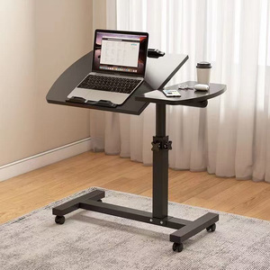 <span class=keywords><strong>Table</strong></span> de chevet <span class=keywords><strong>pliable</strong></span> et réglable en hauteur pour ordinateur portable, avec surface en bois massif et rotation, pour la maison et la chambre - Product Image 3