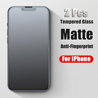 [2 pièces] pour iPhone 7 8 SE X XS XR 11 12 13 14 15 Plus Pro Max, protection d'écran en verre trempé mat, film givré, couverture complète