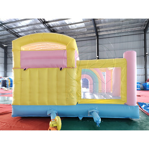 Nouvelle conception de château gonflable commercial, château gonflable rose pour enfants, combo de saut et toboggan, matériau PVC, 5x4,5 m, >500 kg - Product Image 2