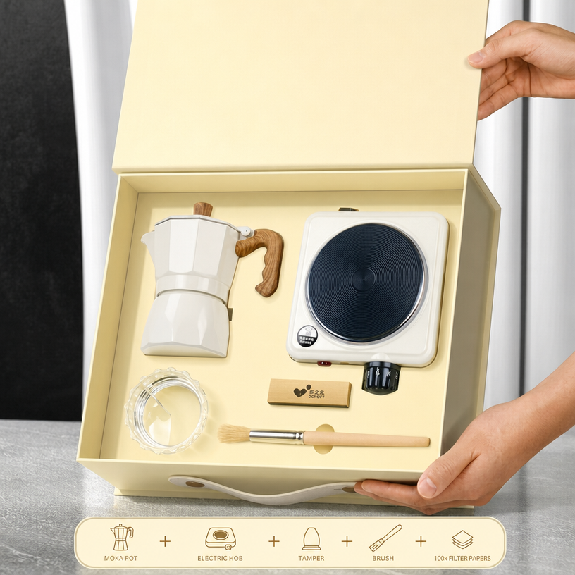 White 5-piece set, dual-valve version (with stove)