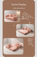 Sofá Cama Convertible de Espuma Comprimida de Dos Plazas para Apartamento, Sala de Estar o Dormitorio, Mueble Lavable de Alta Resiliencia