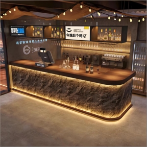 Bancone Moderno ed Ecologico per <span class=keywords><strong>Bar</strong></span> <span class=keywords><strong>e</strong></span> Caffetterie con Design in Pietra Culturale per Caffetterie, Ristoranti, Hotel <span class=keywords><strong>e</strong></span> Centri Commerciali - Product Image 2