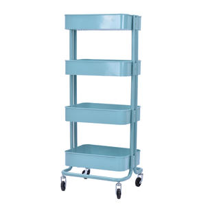 Estante para aperitivos de dormitorio multicapa para suelo, estante de acabado móvil para baño, estante de cocina móvil Simple con ruedas - Product Image 5