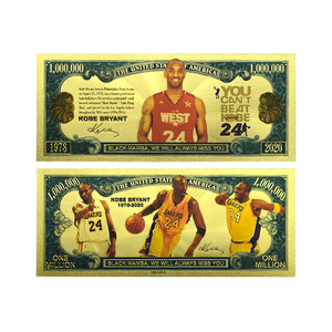Set de Billetes de Oro de Doble Cara con la Imagen de la <span class=keywords><strong>Estrella</strong></span> del Baloncesto Kobe, Recuerdo Deportivo Coleccionable de Millones de Dólares, Regalo para Fanáticos - Product Image 5