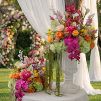 EG-WD56 50cm 60cm 70cm Rose Blanc Rouge Grand Arrangement de Roses Boule de Fleurs Artificielles Centres de Table pour Décoration de Mariage