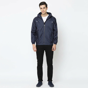 Men's High Quality Custom <b>Canvas</b> Windbreaker Jacket Waterproof Outdoor Hiking Casual Stand Collar Hooded Front OEM ODM Serviced - Product Image 1