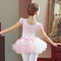Justaucorps de ballet à manches courtes pour filles, tenue de danse tutu, robe de ballerine avec jupe, costumes de danse pour tout-petits et enfants