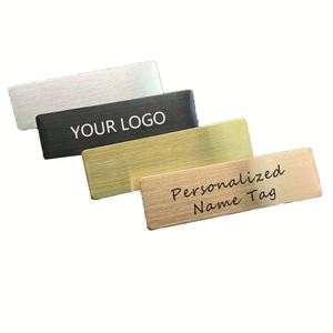 Placa de Identificación Personalizada en Blanco, de Metal Dorado, Aluminio, Sublimación, Magnética, para Uniformes Escolares - Product Image 4