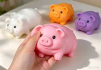 Jouet anti-stress en forme de cochon de dessin animé, jouet à presser pour soulager le stress, jouet de décompression rempli de farine pour enfants