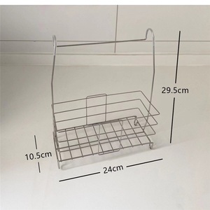 Stainless Steel Kitchen Seasoning & Sundries Storage <b>Rack</b> Waterproof Double Tier Standing Type for Cosmetics and Cup Holder - Product Image 1