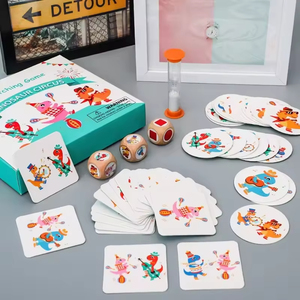 เกมลูกเต๋าไม้จับคู่ไดโนเสาร์ซิร์คัส พร้อมแฟลชการ์ด เกมต่อสู้ เสริมสร้างตรรกะและการคิด ของเล่นเสริมพัฒนาการแบบอินเทอร์แอคทีฟสำหรับพ่อแม่ลูก - Product Image 2