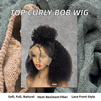 Perruques Lace Front Courtes Bouclées Bob, 10 Pouces, Volumineuses et Naturelles, Meilleures Ventes en Gros, Populaires en Afrique, au Brésil, au Vietnam et en Inde