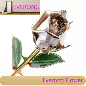 EVERONG-SY0143 Offre Spéciale saint valentin 24k rose d'or pour petite amie fournisseur d'or boîte de rose cadeau 24k feuille d'or fleur rose
