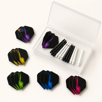 Kit de flights et de tiges de fléchettes avec 5 styles de flights, 4 styles de tiges et anneaux à ressort pour l'entretien des fléchettes, personnalisable OEM