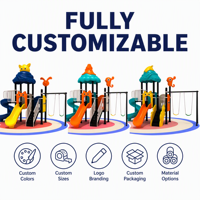 SageDelightRides Unité de loisirs commerciale Toboggan aquatique Balançoire Plateforme pour enfants LLDPE Acier galvanisé Civic Square Vente en gros
