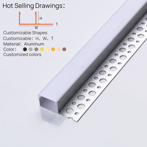 Decortrim tùy chỉnh Hợp kim nhôm 6063 góc vuông LED hồ sơ cho xây dựng cửa sổ cửa cạnh <span class=keywords><strong>TRIM</strong></span> - Product Image 3