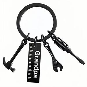 Tùy Chỉnh DIY Logo Móc Khóa Kẽm Hợp Kim Kim Loại Keyring Thời Trang Cụ Công Cụ Kit <span class=keywords><strong>Carabiner</strong></span> Của Cha Ngày Quà Tặng Laser Logo 'Dad' - Product Image 4