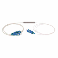 FTTH kemasan tabung baja Mini 1x2 SC/APC UPC 1m 2 cara pemisah serat optik PLC
