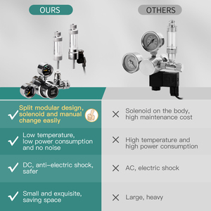 Equipo de <span class=keywords><strong>CO2</strong></span> y ozono de acero inoxidable, accesorios para acuario, reguladores de presión de <span class=keywords><strong>CO2</strong></span> con contador de burbujas de solenoide - Product Image 6