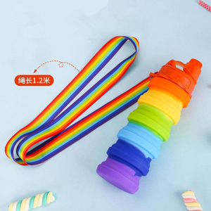 Bouteille d'eau en silicone pliable portable sans BPA de 500 ml pour le sport, la gym, les voyages, les enfants, avec logo personnalisé pour l'école des enfants - Product Image 4