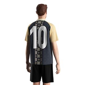 Camiseta de fútbol OEM para hombre, camiseta de fútbol para gimnasio con cuello en V, cuello de polo, absorbente de humedad para deportes - Product Image 4