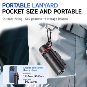 Мини-портативный штатив-монопод для селфи, перезаряжаемый, из алюминиевого сплава, с пультом ДУ для смартфона, камеры, прямых трансляций и видеоблогов - Product Image 5