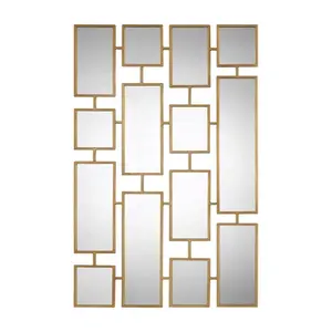 Wholesale Cheap Price Manufacturer Direct Sales Unique Decorative Metal Framed Rectangle Accent Wall Mirror