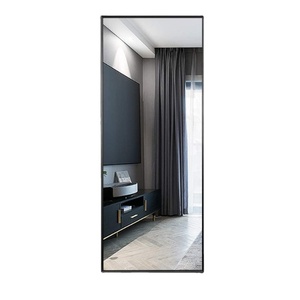 Miroir sur pied encadré transparent pleine longueur en alliage d'aluminium, design moderne, pour maquillage et chambre à coucher, vente en gros, MOQ 100 pièces - Product Image 6