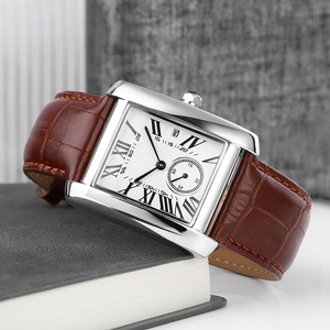 Reloj de Pulsera de Cuero Genuino de Lujo para Mujer, Diseño Cuadrado Mini, Esfera de Azúcar, Estilo Retro Minimalista Versátil, Venta Directa de Fábrica - Product Image 1