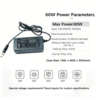 Adaptateur secteur haute efficacité en matériau PC 12V 24V 16V 220V 19,5V 3,42A 7,5V 32V AC/DC 65W pour appareils électroniques