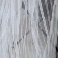 Tissu en maille à rayures verticales, dentelle, tissu piqué, tissu de doublure blanc pour robe de femme, vêtements pour enfants, vêtements pour poupées, jouets, décoration DIY