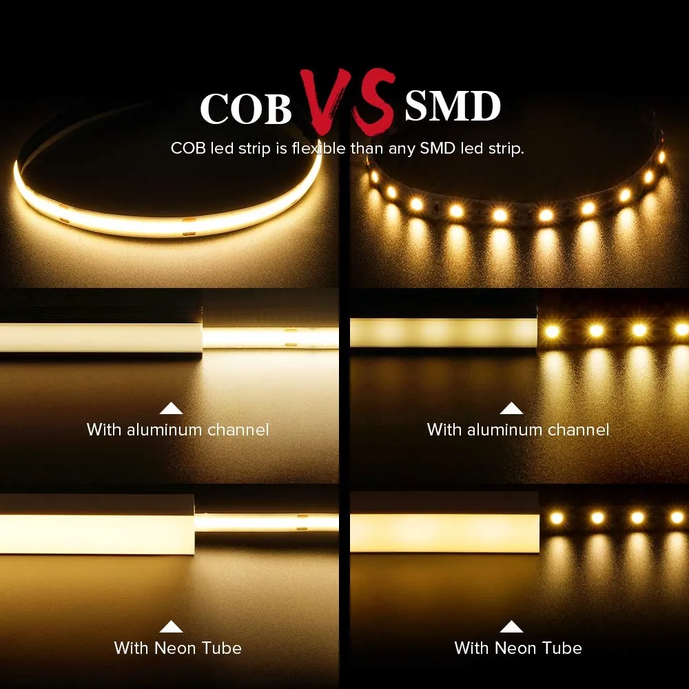 VST 5mm LED-Streifen Licht Innen beleuchtung zweifarbige Cob LED-Streifen Wasserdicht für Schrank dekoration mit linearem Profil abgestimmt