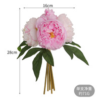 Bunga Peony Sutra Merah Muda Buatan, Ikat Tangan Semi-Handmade, Dekorasi Rumah, Centerpiece, Buket Bunga, Hari Ibu, Natal