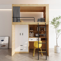 Lit superposé en métal au design moderne Meida, lit souple pour étudiants, appartement, maison d'hôtes, employés, auberge de jeunesse, dortoir avec bureau