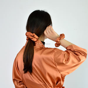 زفاف العروس وصيفة العروس المرأة الحرير الساتان كيمونو فستان مع 5 سروال شعر والنوم - Product Image 4