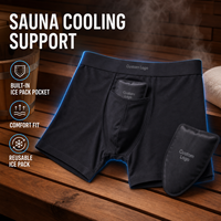 Sous-vêtements rafraîchissants pour hommes, fabrication directe usine OEM ODM, poche frontale avec 2 packs de gel réutilisables, respirants pour temps chaud, type boxer