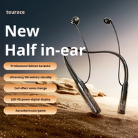 Earphone Sport Nirkabel In-Ear 2025 Chipset JL Mini Tahan Air untuk Lari, Model Kalung Leher dengan Layar Digital dan ENC 5.4